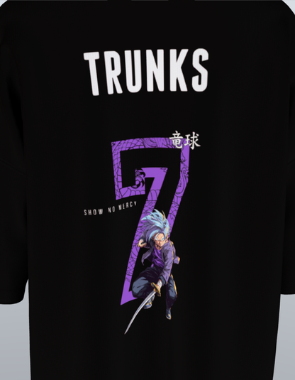 Oversized Anime T-Shirt Level 1:  Trunks "Show No Mercy"
