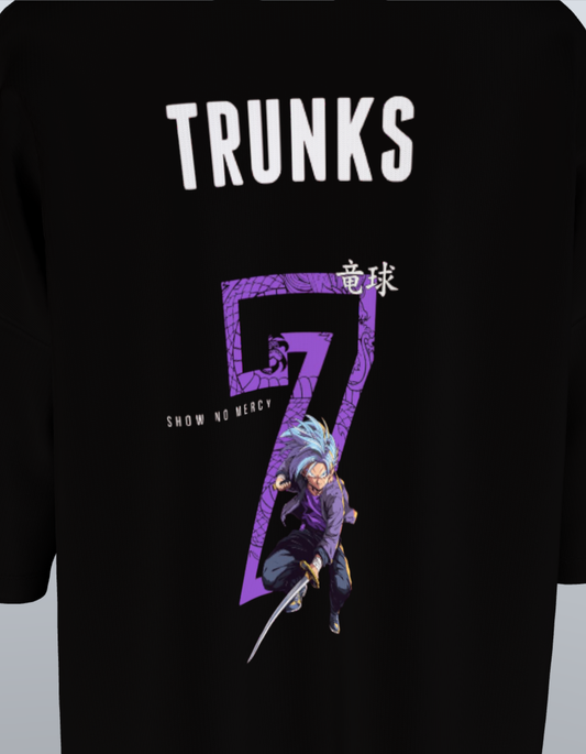 Oversized Anime T-Shirt Level 1:  Trunks "Show No Mercy"