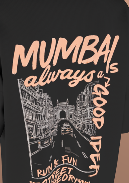 TEDX CRCE - IDEA OF MUMBAI - PREMIUM 240 GSM OVERSIZE T-SHIRT - BLACK