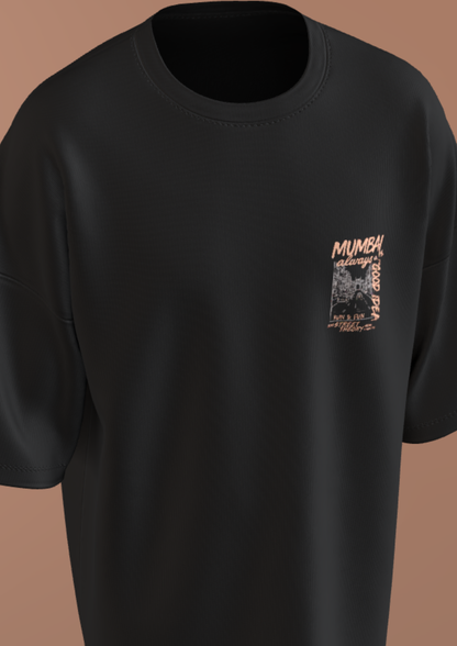 TEDX CRCE - IDEA OF MUMBAI - PREMIUM 240 GSM OVERSIZE T-SHIRT - BLACK
