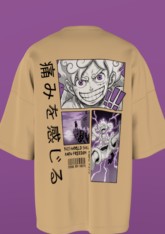 NIT TRICHY - ONE PIECE  - PREMIUM 240 GSM OVERSIZE T-SHIRT - BEIGE