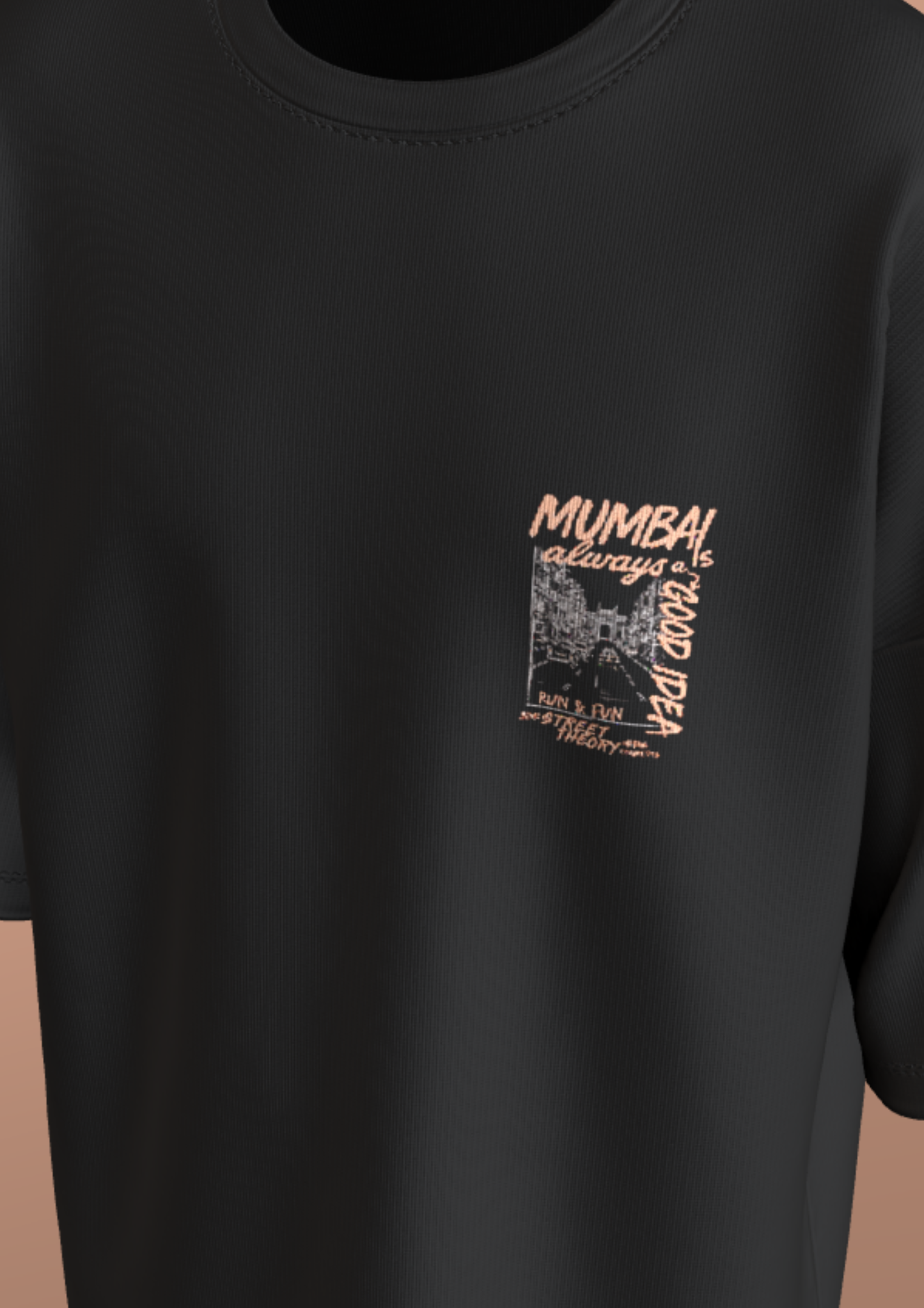TEDX CRCE - IDEA OF MUMBAI - PREMIUM 240 GSM OVERSIZE T-SHIRT - BLACK