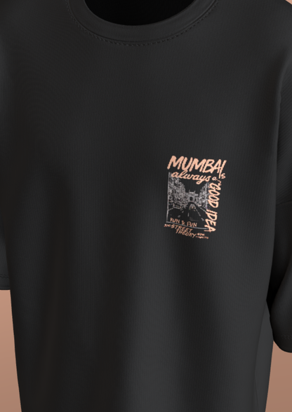 TEDX CRCE - IDEA OF MUMBAI - PREMIUM 240 GSM OVERSIZE T-SHIRT - BLACK