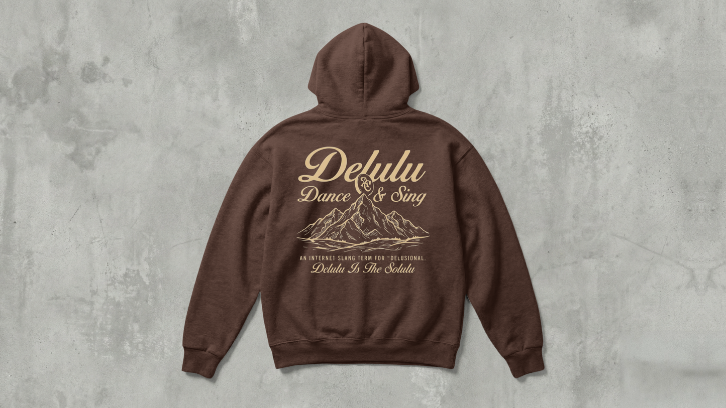 IIM SHILLONG - BROWN DELULU - PREMIUM  380 GSM OVERSIZE EXPORT HOODIES