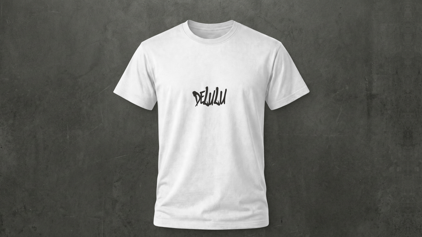 IIM SHILLONG - WHITE DELULU - PREMIUM 210 GSM REGULAR T-SHIRT