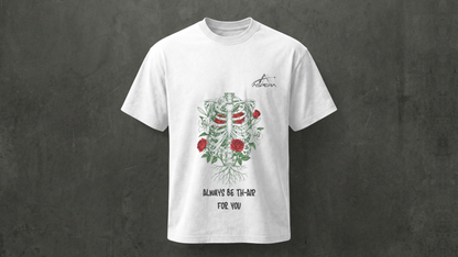 AIIMS MANGALGIRI  - WHITE RIBS & ROSES- REGULAR FIT 210 GSM T-SHIRT