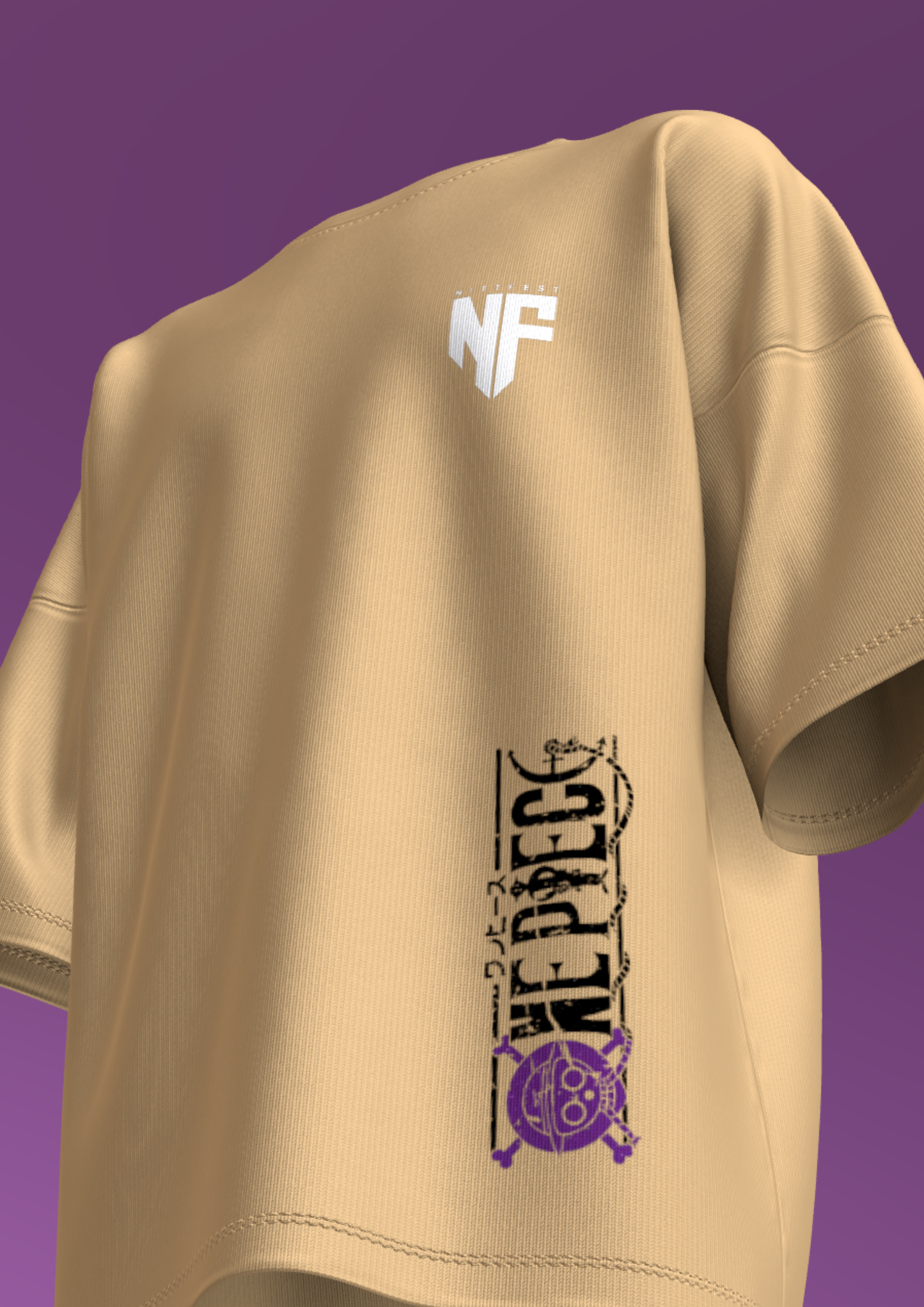 NIT TRICHY - ONE PIECE  - PREMIUM 240 GSM OVERSIZE T-SHIRT - BEIGE