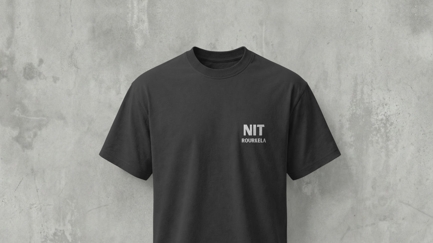 NIT ROURKELA - MINIMILISTIC - PREMIUM 200 GSM REG FIT T-SHIRT - BLACK