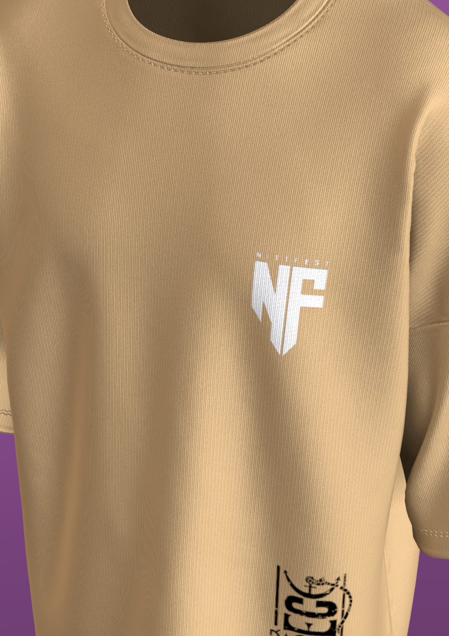 NIT TRICHY - ONE PIECE  - PREMIUM 240 GSM OVERSIZE T-SHIRT - BEIGE