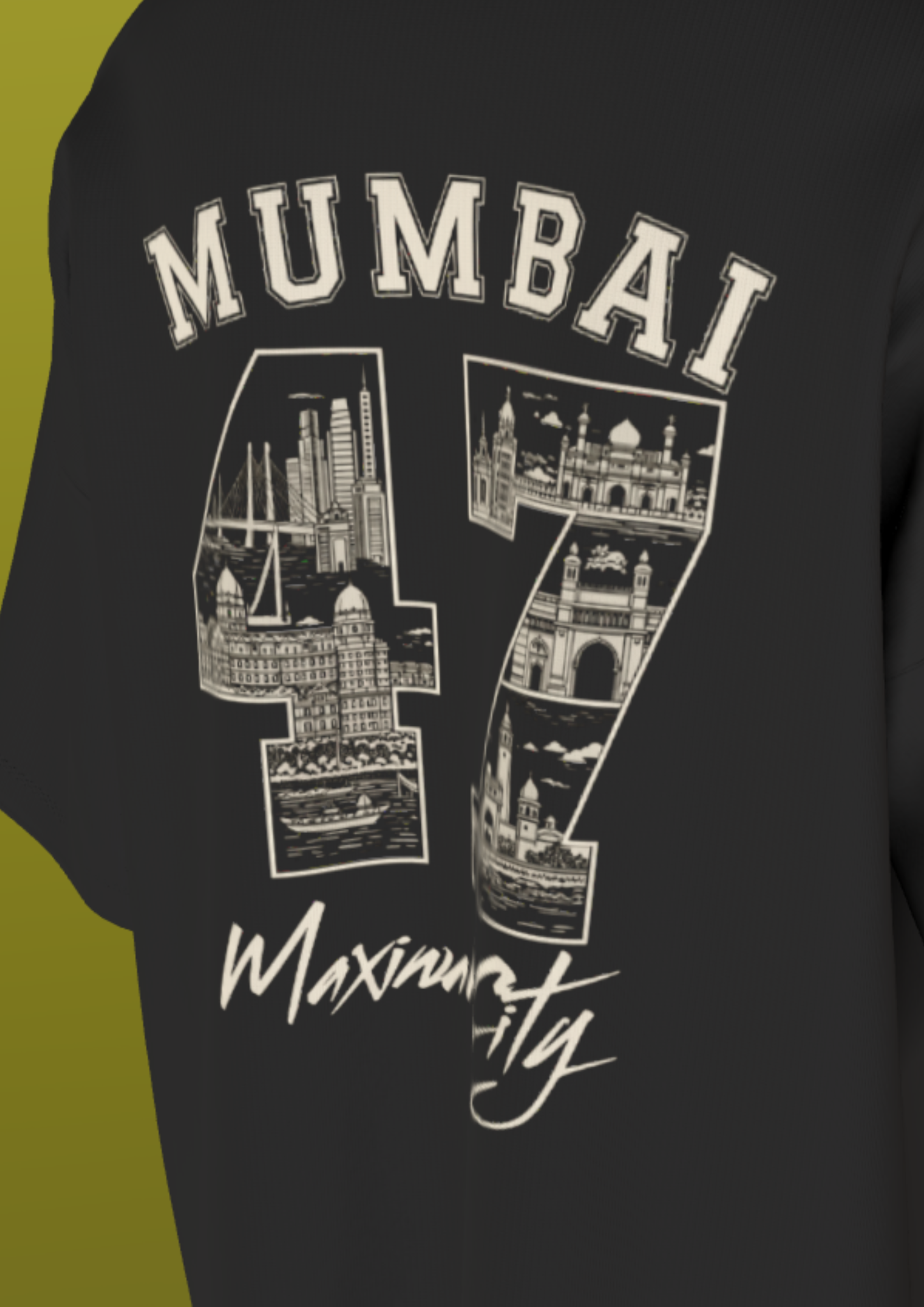 TEDX CRCE -MUMBAI 47 - PREMIUM 240 GSM OVERSIZE T-SHIRT - BLACK