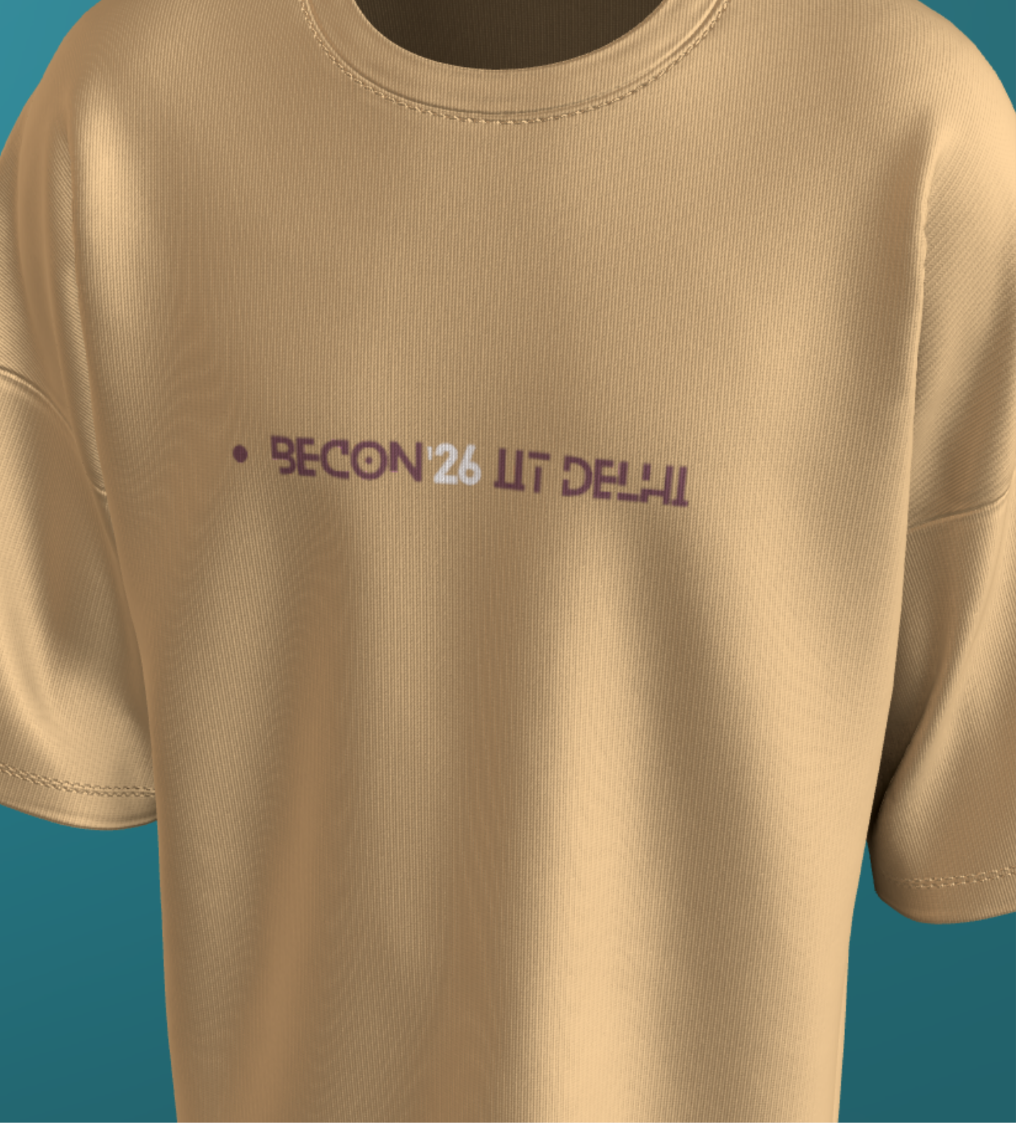 IIT DELHI - BEIGE BISECTION- PREMIUM 240 GSM OVERSIZE TSHIRT