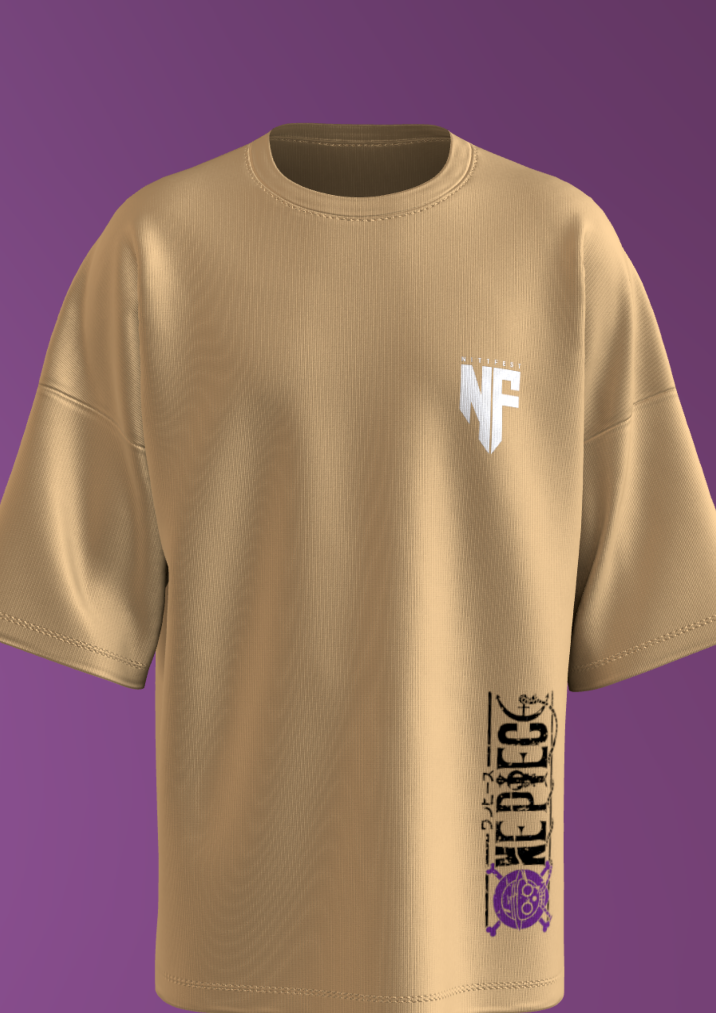 NIT TRICHY - ONE PIECE  - PREMIUM 240 GSM OVERSIZE T-SHIRT - BEIGE