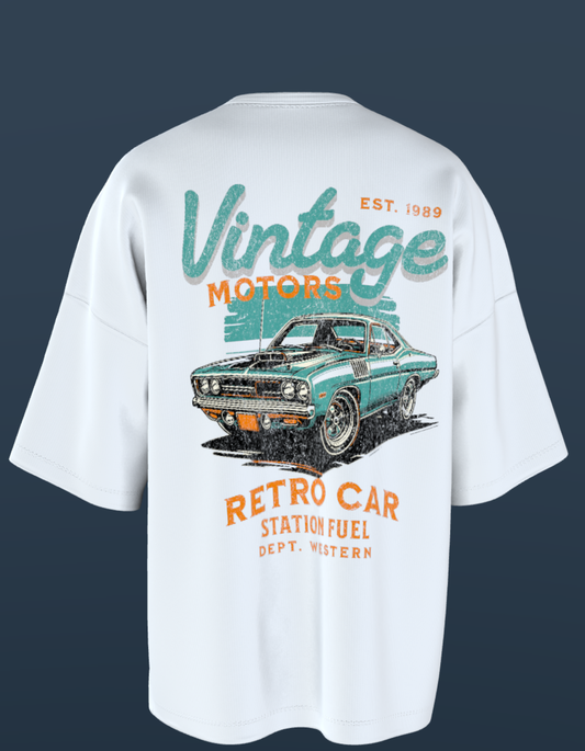 Oversized Premium Cotton T-Shirts - Retro