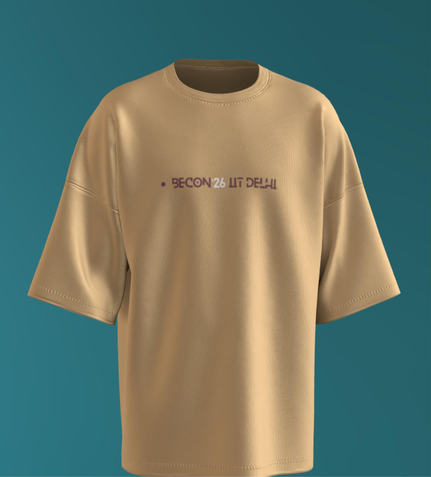 IIT DELHI - BEIGE BISECTION- PREMIUM 240 GSM OVERSIZE TSHIRT