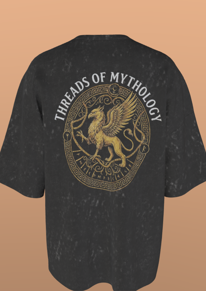 IIT DELHI - THE LION - PREMIUM 250 GSM ACID WASH OVERSIZE TSHIRT