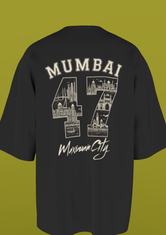 TEDX CRCE -MUMBAI 47 - PREMIUM 240 GSM OVERSIZE T-SHIRT - BLACK