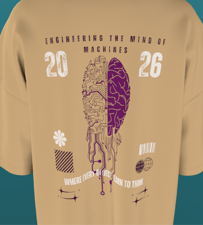 IIT DELHI - BEIGE BISECTION- PREMIUM 240 GSM OVERSIZE TSHIRT