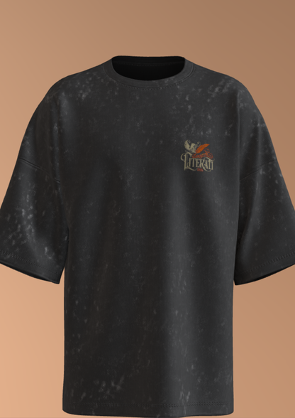 IIT DELHI - THE LION - PREMIUM 250 GSM ACID WASH OVERSIZE TSHIRT