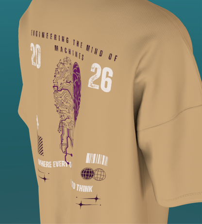 IIT DELHI - BEIGE BISECTION- PREMIUM 240 GSM OVERSIZE TSHIRT