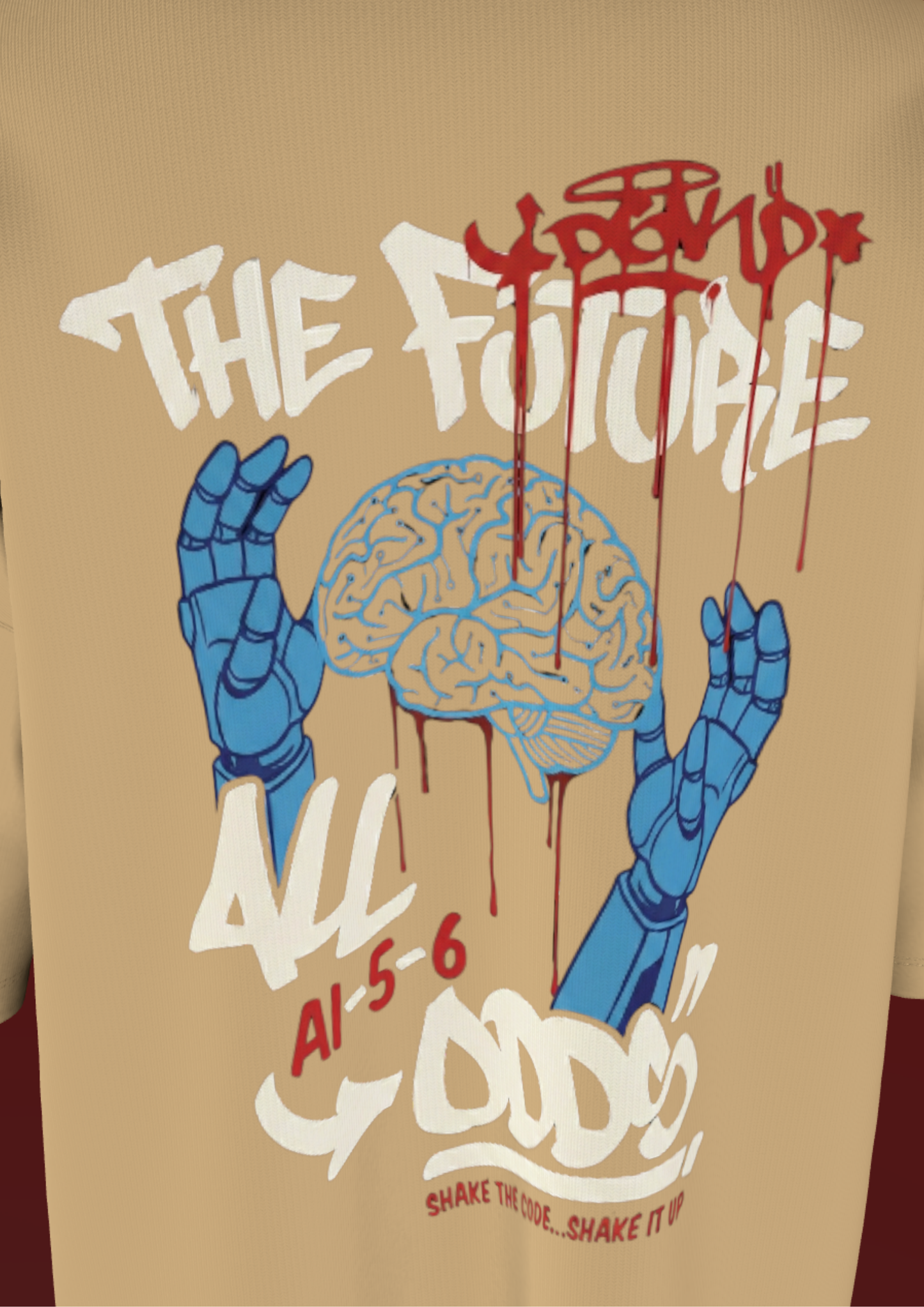 NIT SIKKIM  - BEIGE FUTURE  - PREMIUM 240 GSM OVERSIZE T-SHIRT