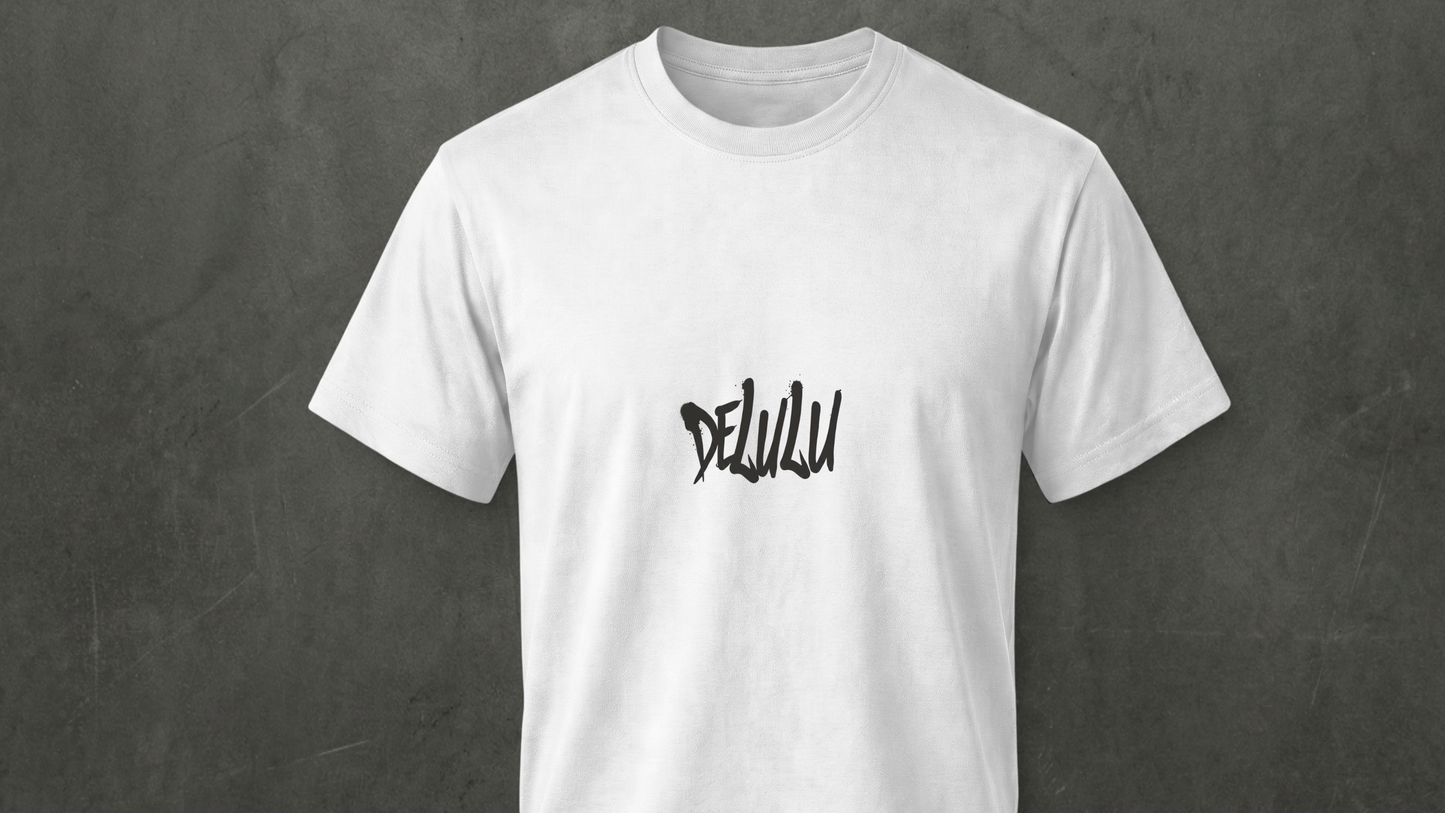 IIM SHILLONG - WHITE DELULU - PREMIUM 210 GSM REGULAR T-SHIRT