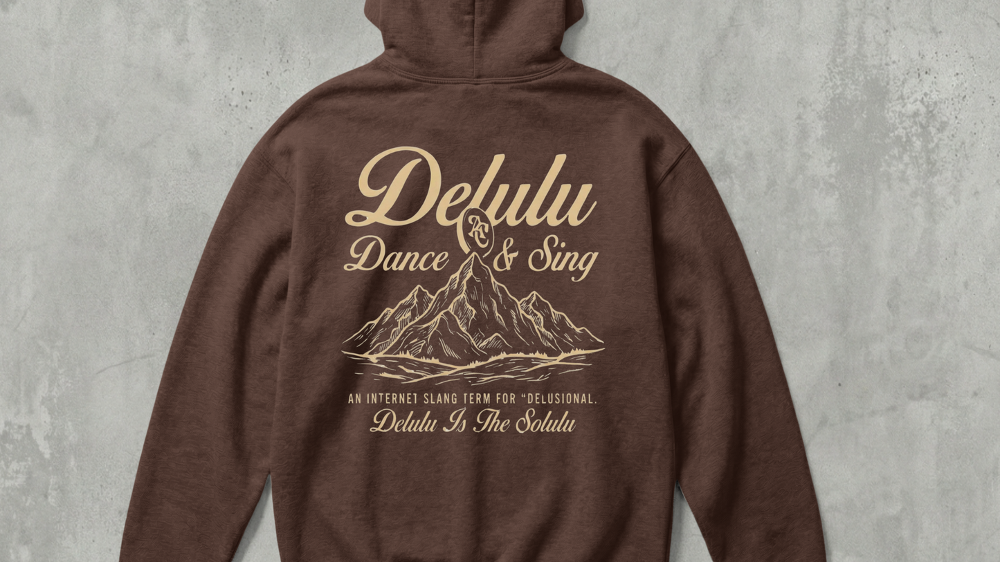 IIM SHILLONG - BROWN DELULU - PREMIUM  380 GSM OVERSIZE EXPORT HOODIES