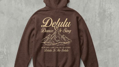 IIM SHILLONG - BROWN DELULU - PREMIUM  380 GSM OVERSIZE EXPORT HOODIES