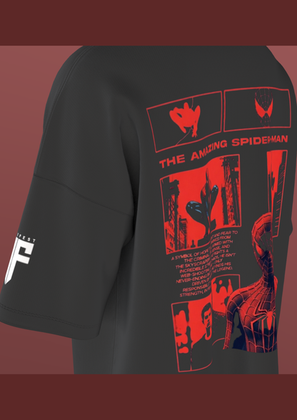 NIT TRICHY - RED SPIDY - PREMIUM 220 GSM OVERSIZE T-SHIRT - BLACK