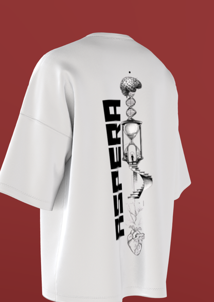 AIIMS MANGALGIRI - THE SPINE- PREMIUM 220 GSM OVERSIZE T-SHIRT - WHITE