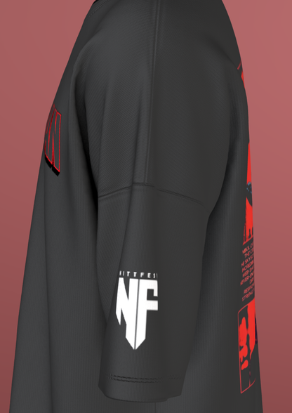 NIT TRICHY - RED SPIDY - PREMIUM 220 GSM OVERSIZE T-SHIRT - BLACK