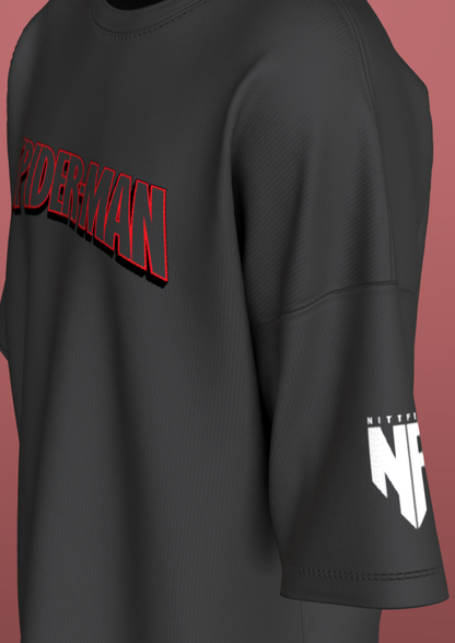 NIT TRICHY - RED SPIDY - PREMIUM 220 GSM OVERSIZE T-SHIRT - BLACK