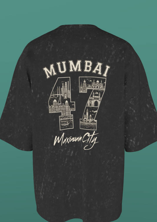 TEDX CRCE - MUMBAI 47 - PREMIUM 250 GSM ACID WASH T-SHIRT - BLACK