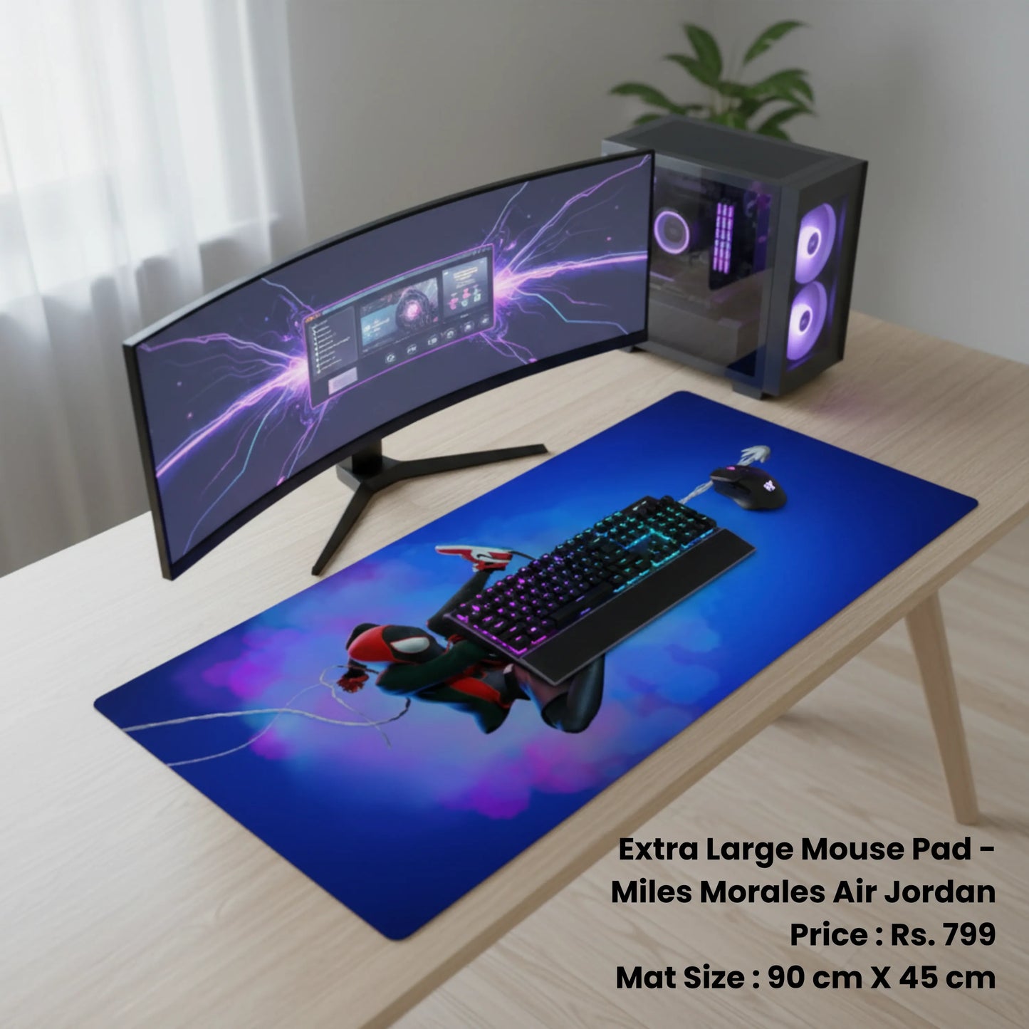 Miles Morales Air Jordan - Extra Large Mouse Pad