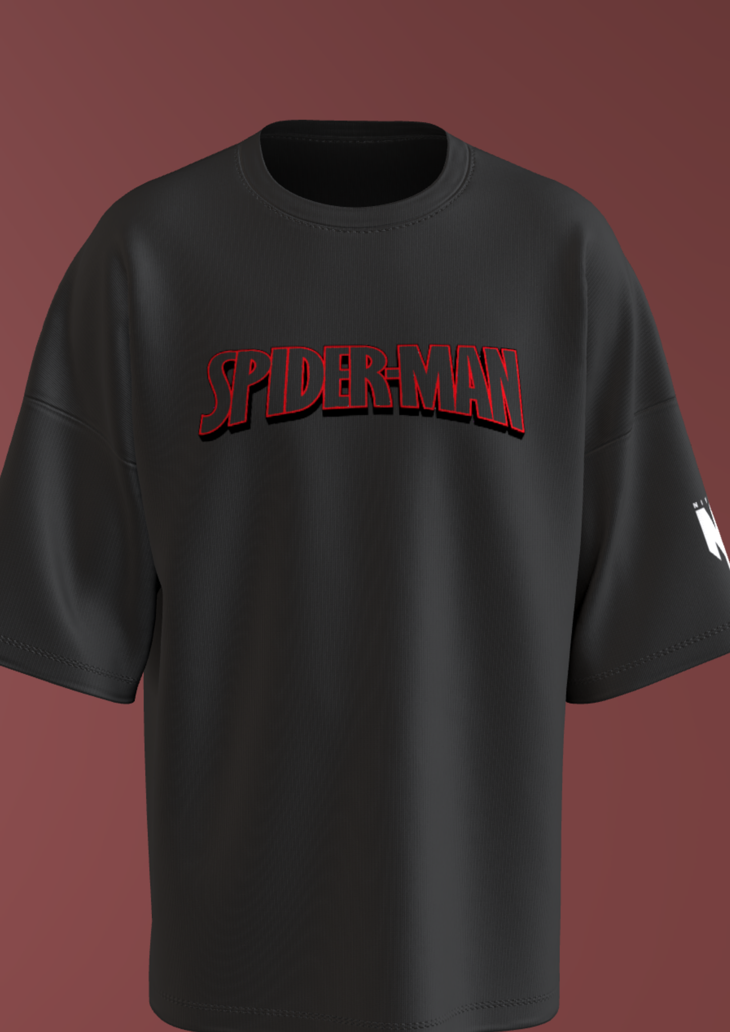 NIT TRICHY - RED SPIDY - PREMIUM 220 GSM OVERSIZE T-SHIRT - BLACK