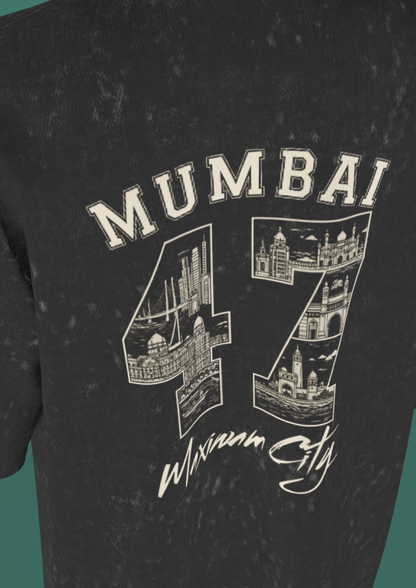 TEDX CRCE - MUMBAI 47 - PREMIUM 250 GSM ACID WASH T-SHIRT - BLACK
