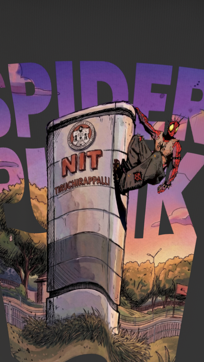 NIT TRICHY - PREMIUM OZ 240 GSM OFF BLACK - SPIDER PUNK
