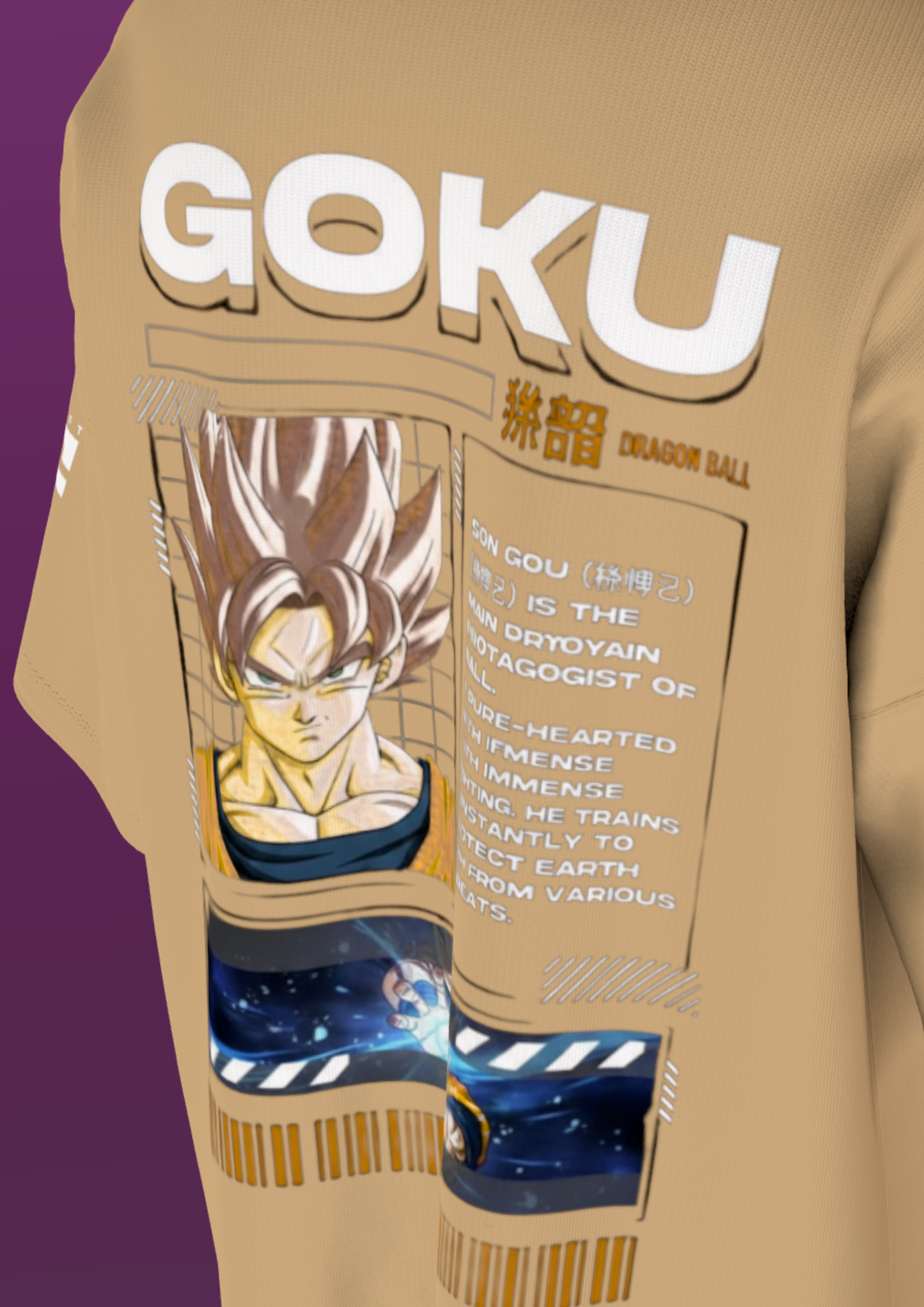 NIT TRICHY - GOKU - PREMIUM 240 GSM OVERSIZE T-SHIRT - BEIGE