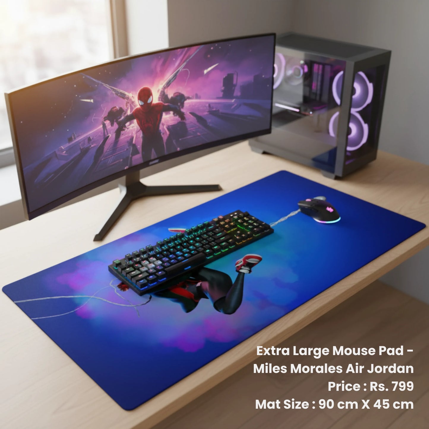 Miles Morales Air Jordan - Extra Large Mouse Pad