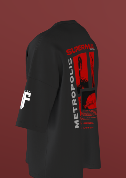 NIT TRICHY - SUPERMAN - PREMIUM 220 GSM OVERSIZE T-SHIRT - BLACK
