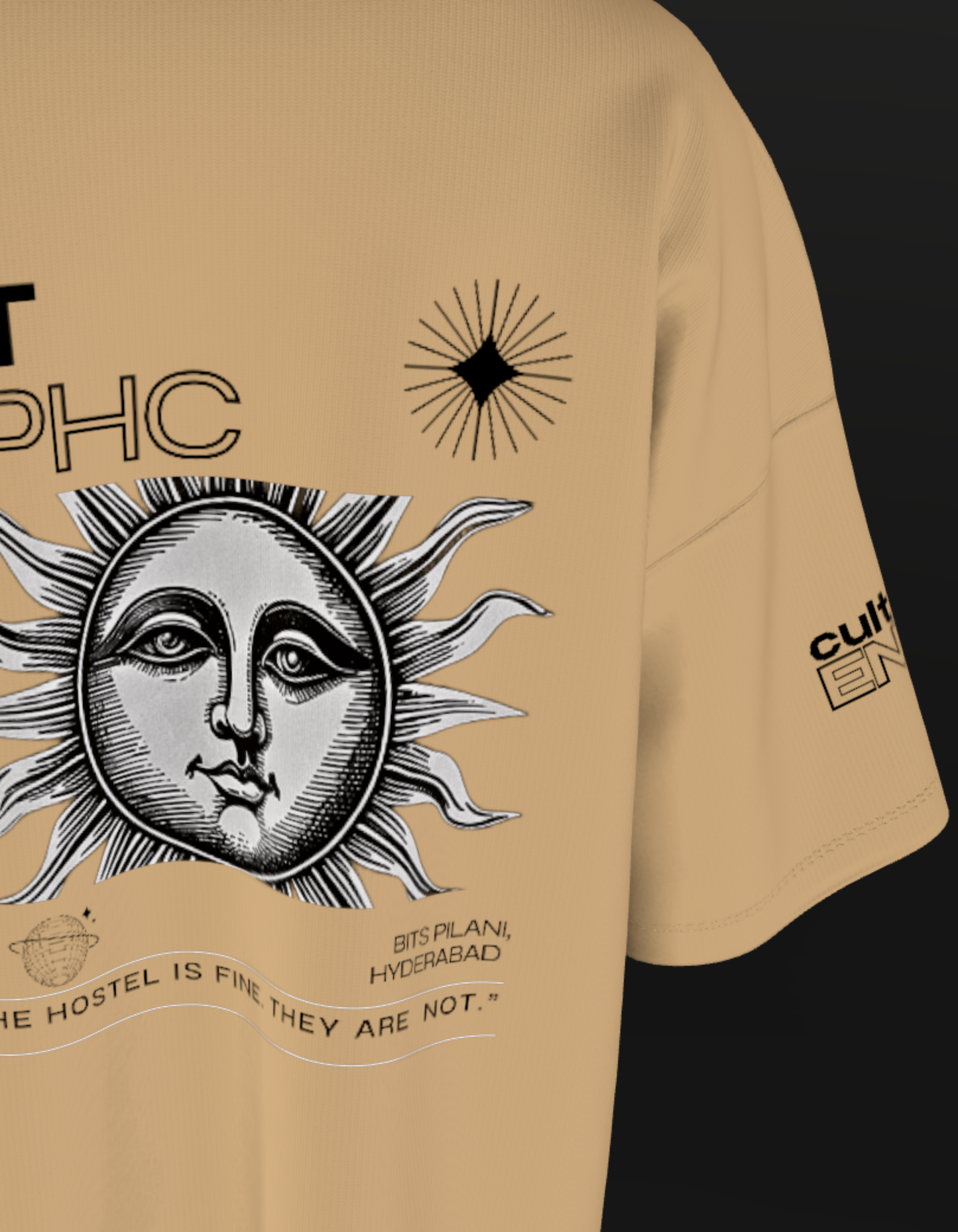 BITS HYDERABAD - PREMIUM 240 GSM OVERSIZE- THE BEIGE BASE