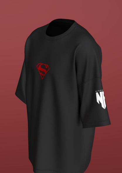 NIT TRICHY - SUPERMAN - PREMIUM 220 GSM OVERSIZE T-SHIRT - BLACK