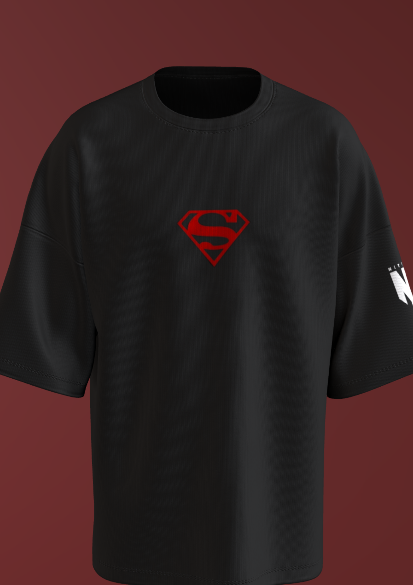 NIT TRICHY - SUPERMAN - PREMIUM 220 GSM OVERSIZE T-SHIRT - BLACK