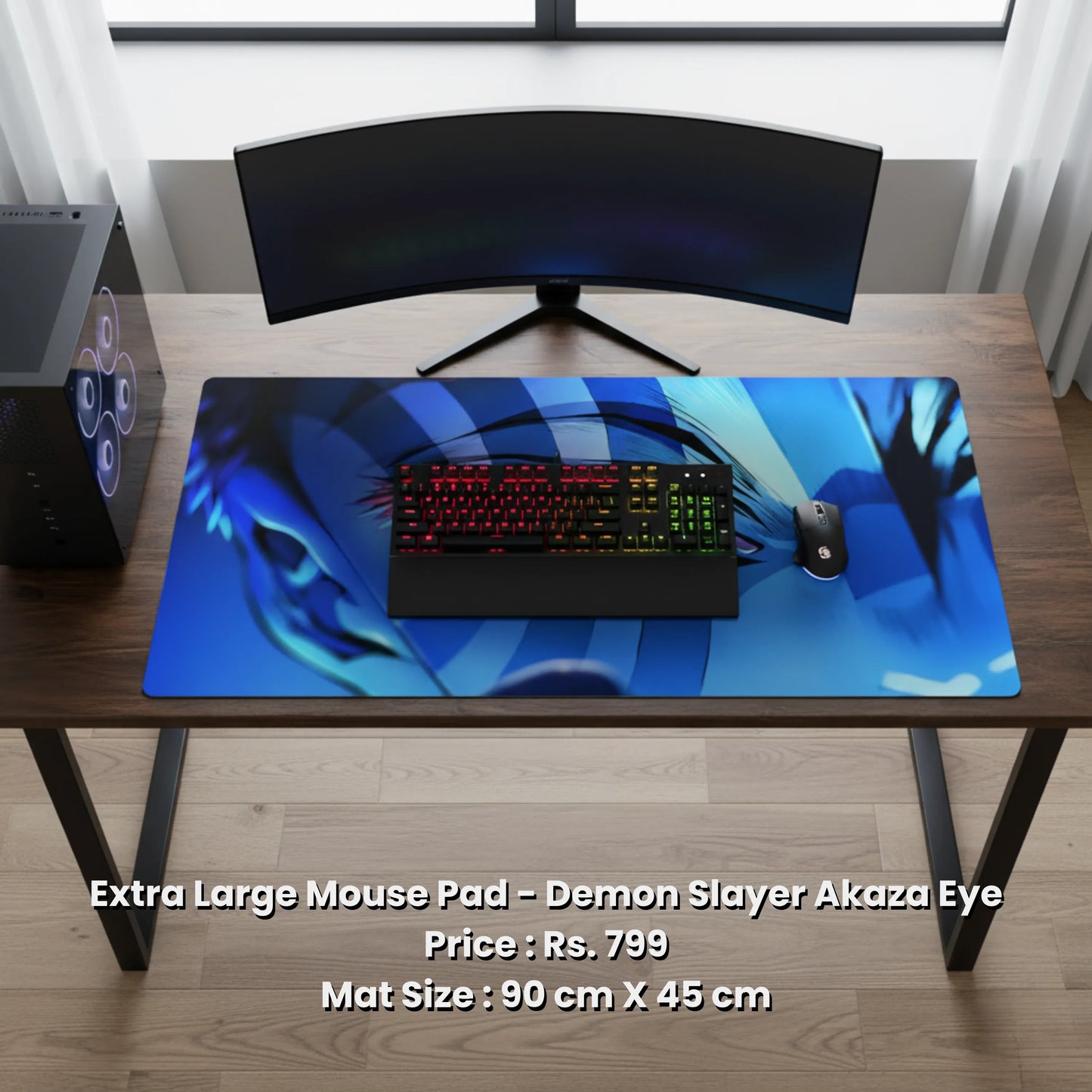 Extra Large Mouse Pad -Demon Slayer Akaza Eye