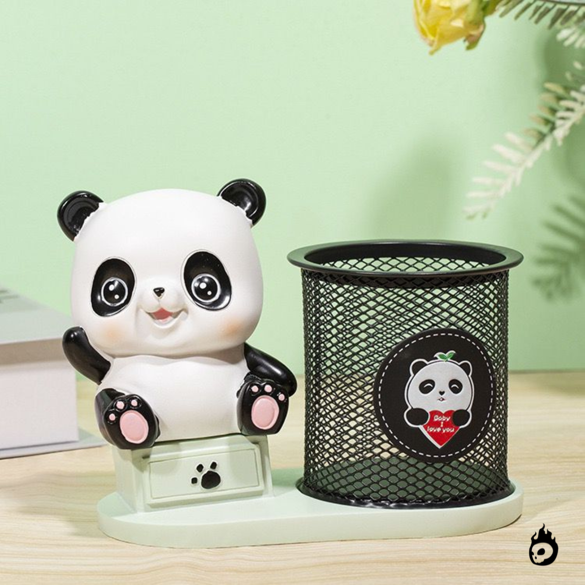 Sitting Panda Pen Stand with Drawer