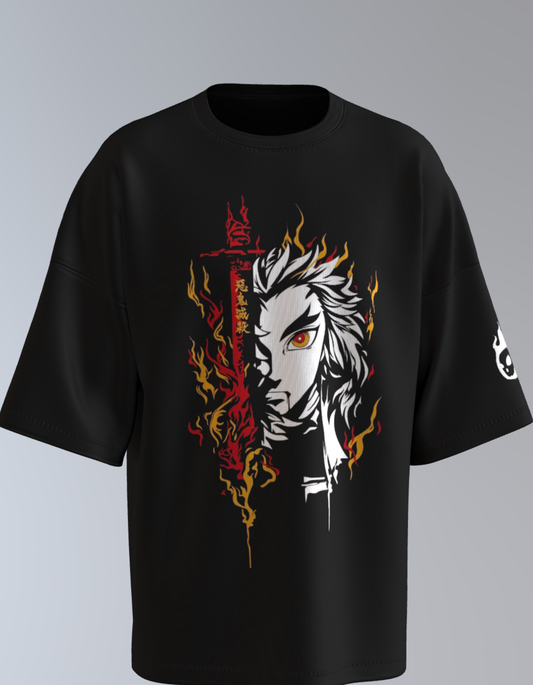 Oversized Anime T-Shirt Level 1:  Rengoku Kyojuro "Flame Hashira"