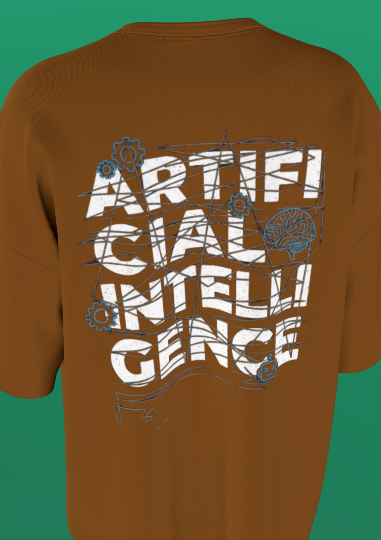 NIT SIKKIM  - BROWN AI  - PREMIUM 240 GSM OVERSIZE T-SHIRT