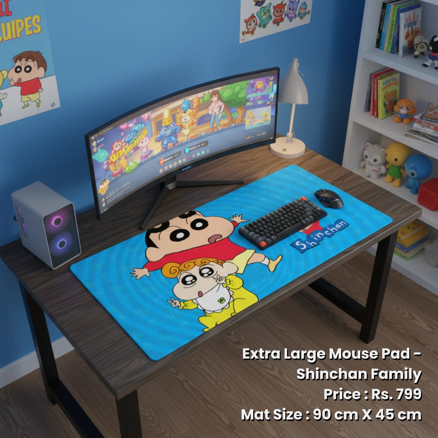Extra Large Mouse Pad - Shinchan Family