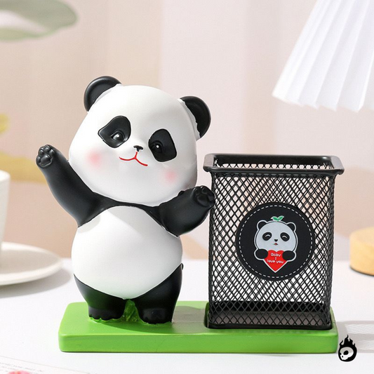 Cute Panda Pen Stand with Drawer