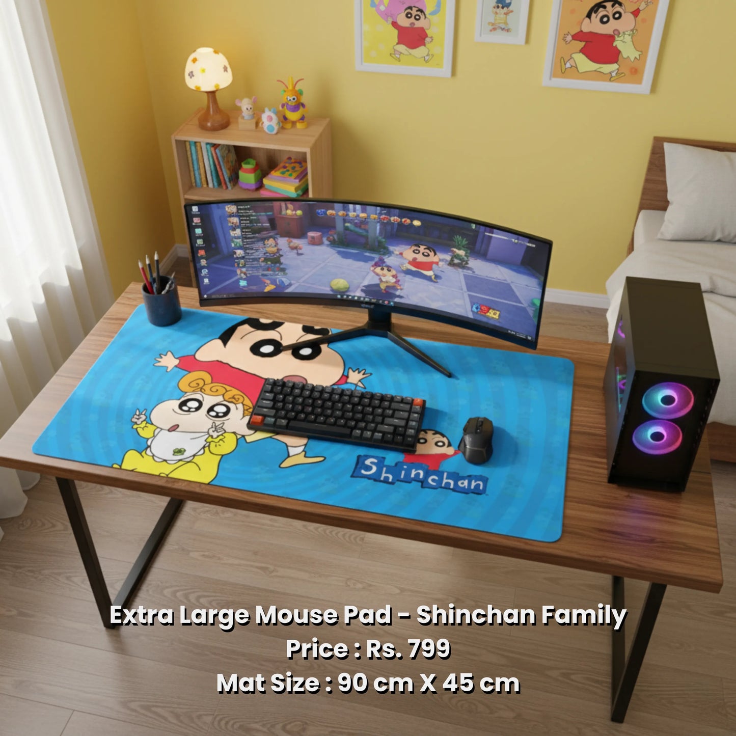 Extra Large Mouse Pad - Shinchan Family