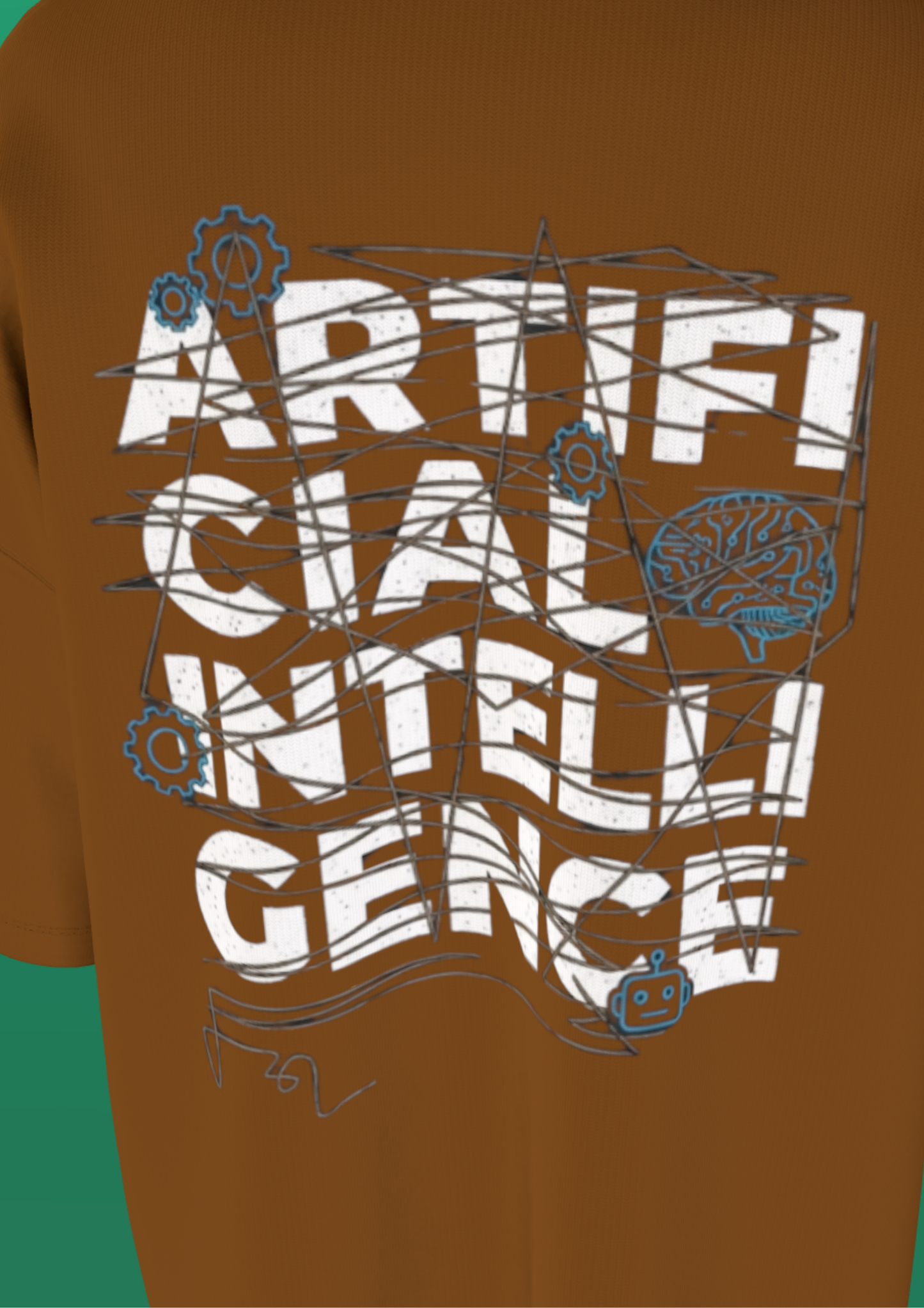 NIT SIKKIM  - BROWN AI  - PREMIUM 240 GSM OVERSIZE T-SHIRT
